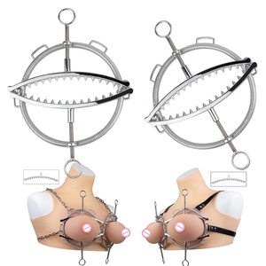 Pince à seins en acier inoxydable avec chaîne, réglable et à pointes, pour jeux BDSM pour femme et couple - Product Image 1