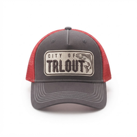 Topi Trucker Vintage Custom, Bagian Belakang Berjaring, Katun Twill, Pinggiran Melengkung, Bordir Patch, Snapback Retro, Outdoor untuk Pria, Dua Warna