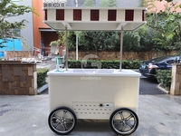Chariot à plateau froid portable miniature à 4 roues personnalisé pour la restauration rapide, les bonbons, les hot-dogs, les chips, la crème glacée, vitrine alimentaire mobile, montage facile