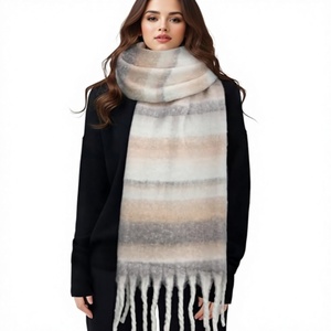 High Quality Women Cozy Winter <b>Scarf</b> Thick Warm Shawl <b>Wrap</b> Stylish Fringe Tassel Design Polyester Anti-Bacterial Windproof for - Product Image 4