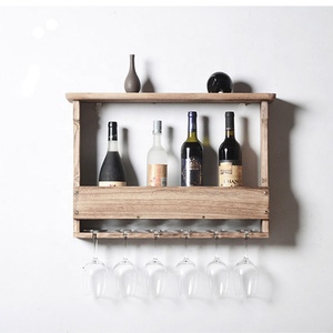 Rak gelas anggur apung di dinding, tempat gelas 6 botol 6 kacamata, penyimpanan dekorasi pengatur Tampilan pendingin dapur - Product Image 2