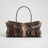 Sac à main en PU motif peau de serpent, haut de gamme, pour soirée, sac fourre-tout à bandoulière avec fermeture éclair, best-seller pour femme