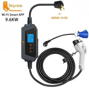 Cargador Portátil para Vehículos Eléctricos Feyree Tipo 1, 9.6kW 40A, Estaciones de Carga Monofásicas 110V, Pantalla LCD de 2.8 Pulgadas con Adaptador - Product Image 1