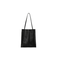 Sac fourre-tout de travail noir classique pour femmes, grand sac pour ordinateur portable, sac de shopping en cuir d'agneau souple avec poche intérieure