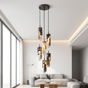 Lámpara Colgante Moderna de Mármol con Pantalla Cilíndrica de Piedra, Altura Ajustable, LED, para Sala de Estar, 2700K, Blanco Cálido, Casquillo E27 - Product Image 1