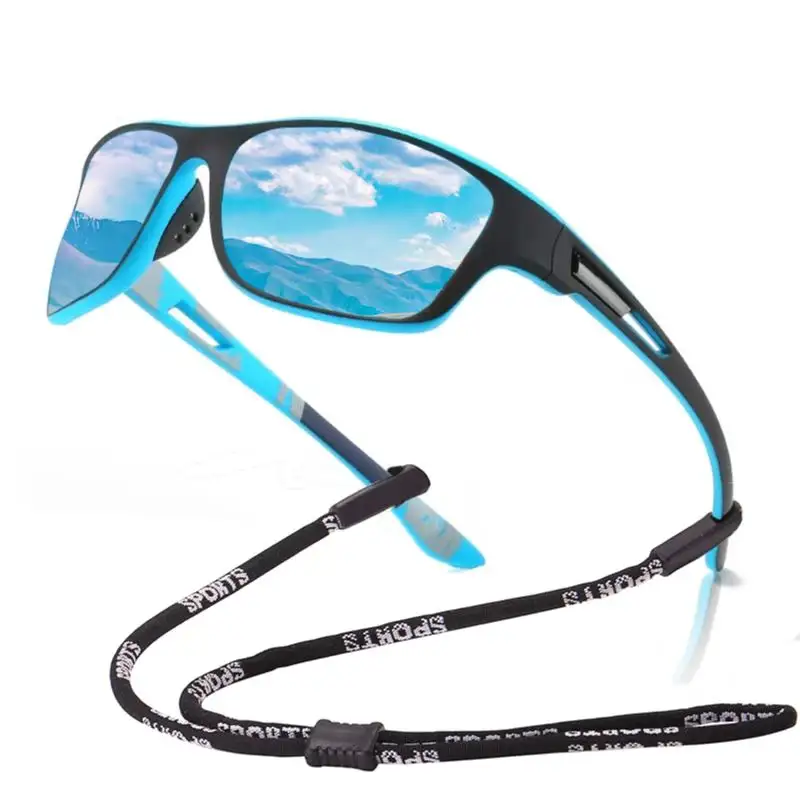 Kacamata terpolarisasi untuk pria, kacamata memancing dengan rantai untuk pria wanita, kacamata mengemudi, mendaki matahari, Kacamata Anti silau UV400