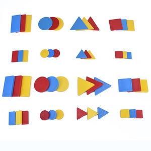 48pcs toán học câu đố hình học đa phương Tangram hình dạng rắn phẳng nhựa đối xứng 4 hình dạng 4 màu mô hình khối - Product Image 5