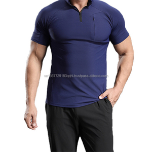 เสื้อออกกำลังกายคอตั้งแบบซิปครึ่งตัวสำหรับวิ่งมาราธอน ฟิตเนส เทรนนิ่ง แห้งเร็ว สำหรับผู้ชาย ปรับแต่งได้ - Product Image 5