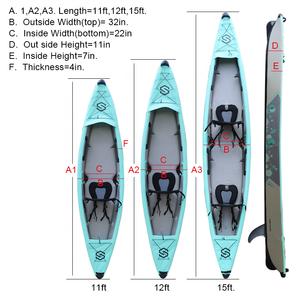 Kayak et planche à pagaie gonflables, kayak <span class=keywords><strong>de</strong></span> pêche à bas point <span class=keywords><strong>de</strong></span> chute, <span class=keywords><strong>bateau</strong></span> à rames - Product Image 6