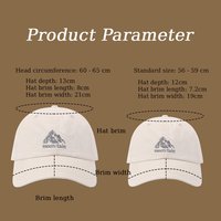 Gorra de Béisbol Unisex Retro con Patrón Bordado de Montaña, 6 Paneles, Visera Curva, de Algodón Ajustable