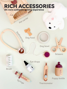 Jouet <span class=keywords><strong>de</strong></span> rôle pour enfants, ensemble <span class=keywords><strong>de</strong></span> <span class=keywords><strong>docteur</strong></span> en bois pour animaux <span class=keywords><strong>de</strong></span> compagnie, simulation <span class=keywords><strong>de</strong></span> soins aux chiens, jouets éducatifs en bois pour enfants - Product Image 3