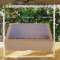 Boîtes personnalisées pour cupcakes et beignets, en papier gaufré biodégradable, à fermeture magnétique auto-élevante, forme sur mesure, pour l'emballage alimentaire