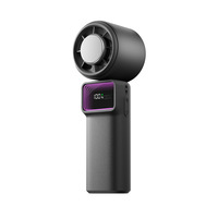 Ventilador de mano plegable y portátil con compresor de hielo y pantalla digital con efecto espejo infinito 3D, motor sin escobillas de la marca Factory Anfuyou.