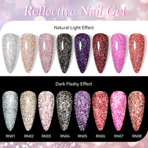 LILYCUTE Esmalte de Gel Holográfico Reflectante Fino de 7ml, Brilla en la Oscuridad, OEM, Ultra Brillante, con Destellos, para Arte de Uñas - Product Image 2