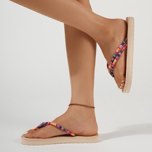 <span class=keywords><strong>Sandali</strong></span> infradito da <span class=keywords><strong>donna</strong></span> con punta aperta, multicolori, con strisce, suola <span class=keywords><strong>in</strong></span> EVA, tomaia <span class=keywords><strong>in</strong></span> tessuto leggero, <span class=keywords><strong>corda</strong></span> di canapa, invernali - Product Image 2