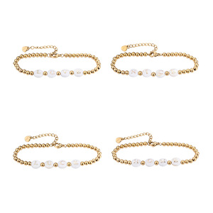 Horno de alta joyería, oro Real, concha que no se desvanece, pegamento de goteo de doble cara, letras en inglés, palabras, pulsera de acero inoxidable para regalo de mujer - Product Image 5