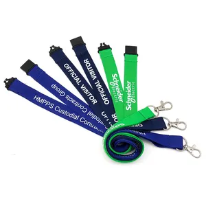 High Quality Lanyard High Quality Personalized Custom Logo Silk Screen Printed Polyester Airline Airbus Air Lanyard For Staff