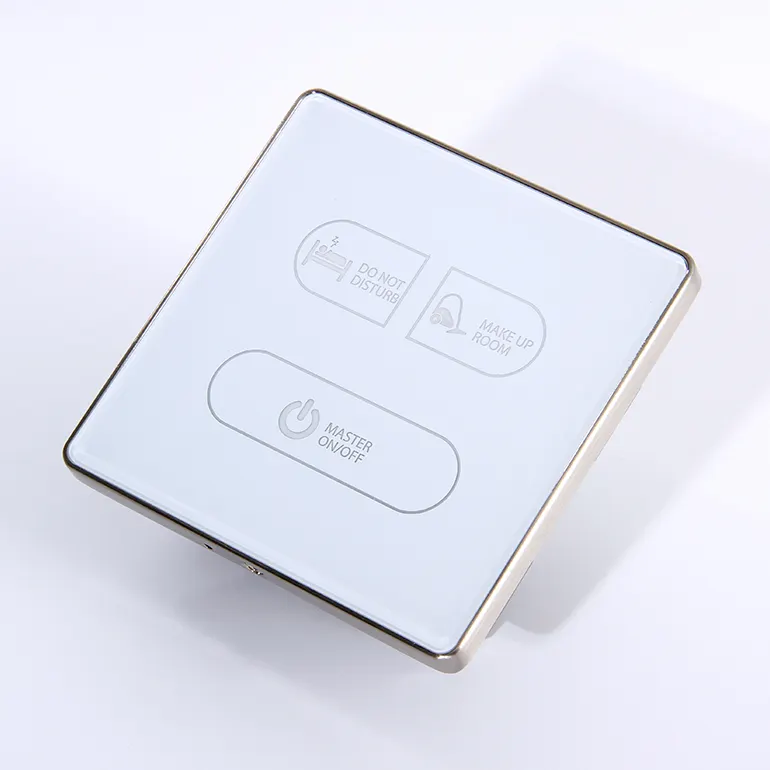 Luxury white tempered glass metal frame LED touch switch 12V dry contact smart switch villa/home/stars hotels using