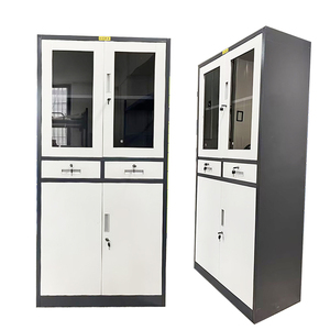 Trung Quốc Kim Loại tủ lưu trữ 4 cửa kim loại văn phòng nội các cửa kính ngăn kéo kim loại Tủ hồ sơ nội thất văn phòng - Product Image 1