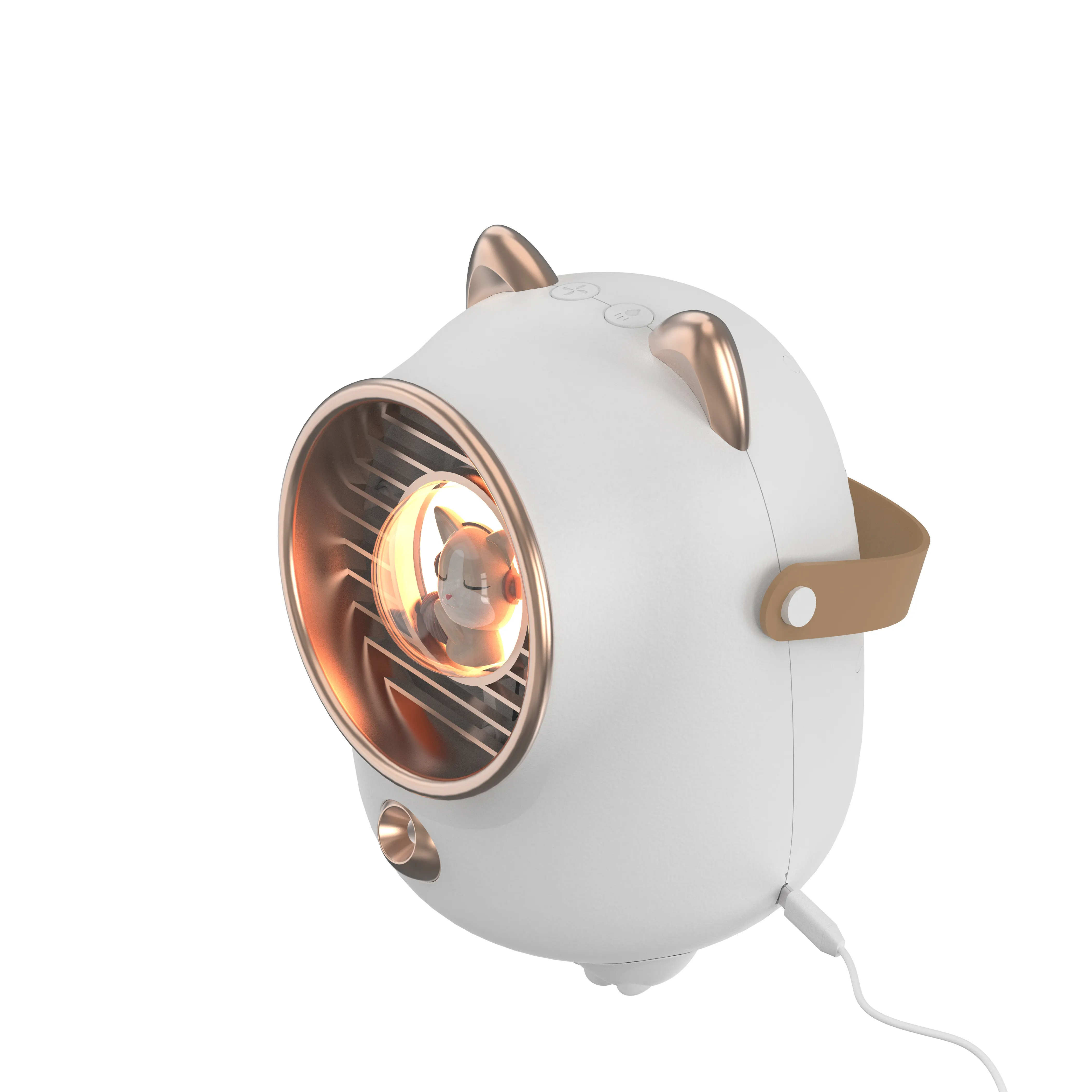 Küçük su püskürtme buharlı nemlendirici soğutucu standı Fan taşınabilir ofis Mini Fan ile LED ışık