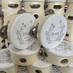 Tamborín de <span class=keywords><strong>percusión</strong></span> personalizado de 4 pulgadas para bodas, pequeño, de mano, para iglesia, temporada de pico 2025, precio personalizado - Product Image 1