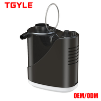 Pompe à air mini portable 3-en-1, lanterne de camping extérieure, gonfleur électrique à vide, compresseur d'air monocylindre noir ABS 5V