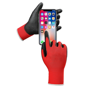 GLOVEMAN Gants de travail de sécurité à écran tactile Gants en tricot sans couture enduits de PU Paume à prise lisse pour hommes femmes Travail à usage général - Product Image 1