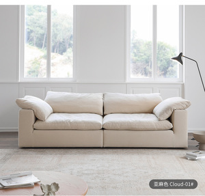 Bộ ghế <span class=keywords><strong>sofa</strong></span> Chesterfield cao cấp, chất lượng cao, kiểu chữ U, thoải mái, dành cho phòng khách, chất liệu vải trắng, thích hợp cho biệt thự. - Product Image 3
