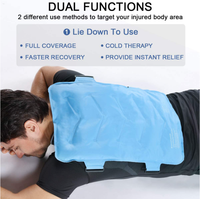 Compresse de gel réutilisable bleue personnalisée 35x52cm en tissu nylon pour thérapie chaude/froide à domicile et soulagement de la douleur