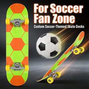 Planches de <span class=keywords><strong>skateboard</strong></span> en érable canadien 7 plis sur le thème du football, avec un graphisme audacieux et accrocheur qui se démarque dans le <span class=keywords><strong>skatepark</strong></span> - Product Image 1