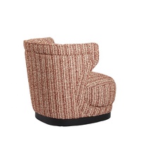 Fauteuil de salon classique en tissu de lin rayé, fauteuil d'appoint rembourré, fauteuil de salon pour la maison et l'hôtel