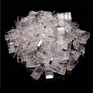 ขั้วต่อคริสตัล RJ45 8P8C ปลั๊กเครือข่าย 8 คอร์สำหรับการเดินสายอีเธอร์เน็ต - Product Image 4