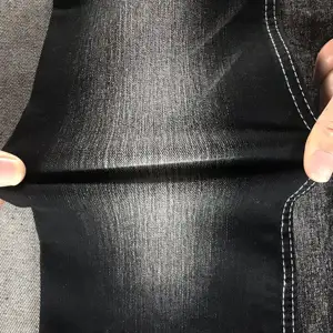 Calça jeans colorida preta com elástico alto de 11 .8oz