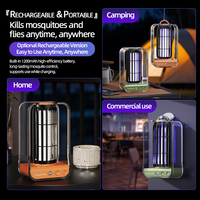 Lámpara Mata Mosquitos Eléctrica Recargable, Trampa de Luz UV de 395 Nm, Eliminador de Insectos Silencioso, de Pared y Escritorio, Doble Uso