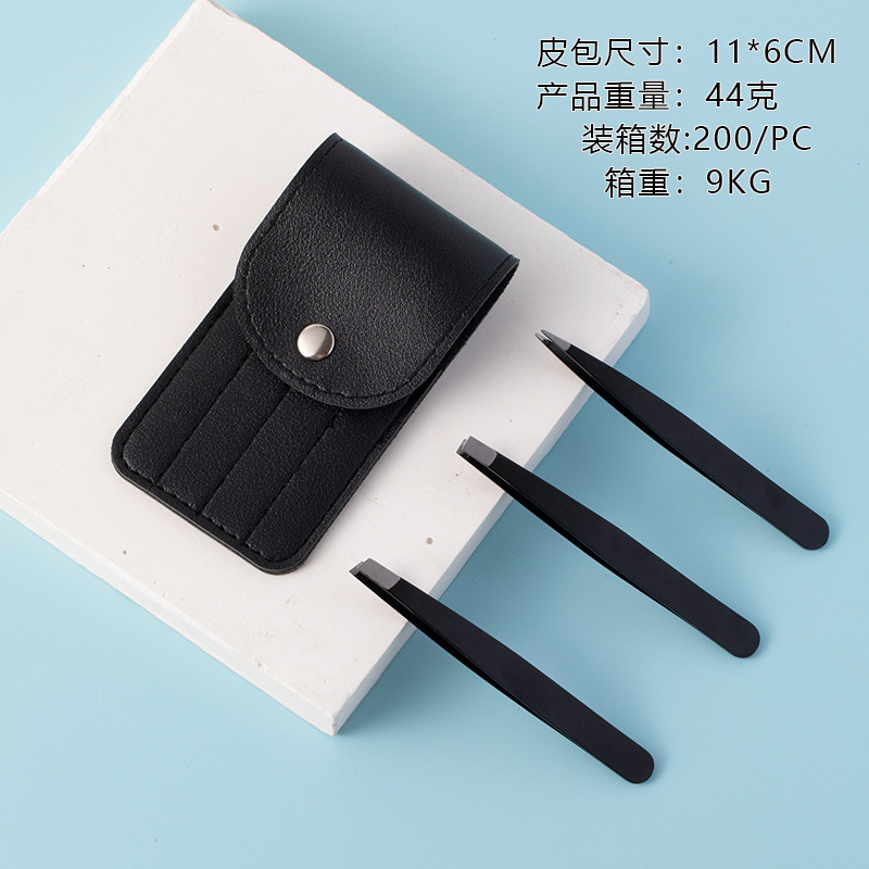 Button black eyebrow clip 3-piece set