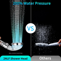 Ensemble de douche à main pour salle de bain moderne avec finition chromée écologique à LED 7 couleurs - Haute pression, économie d'eau, pomme de douche avec filtre transparent