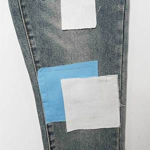 Venta al por mayor de los hombres Jeans <span class=keywords><strong>Ropa</strong></span> de diseñador Y2K Hacer Old Patchwork Denim Pantalones con flecos Hombres Street <span class=keywords><strong>Hip</strong></span> <span class=keywords><strong>Hop</strong></span> Style Baggy Skinny Jeans - Product Image 4