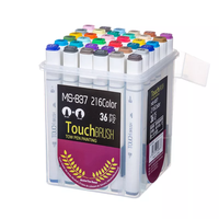 Marqueur à alcool à double pointe non toxique de 214 couleurs en gros