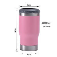 Gobelet isotherme en acier inoxydable 14 oz avec logo personnalisé, ouvre-bouteille intégré, portable, pour voiture, voyage, café, pour les acheteurs en gros