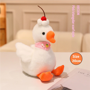 HECION Lindo Peluche de Ganso, Adorable Ganso Pequeño con Bufanda Triangular Tejida, Muñeco de Peluche de Ganso Elegante para Caballero y Dama - Product Image 4