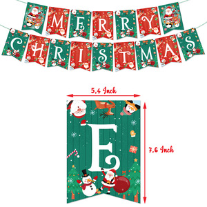 DAMAI Merry Christmas Party Decorations Banner Cake Toppers Santa Claus Balloons Bell Cupcake Toppers for Christmas - Product Image 2