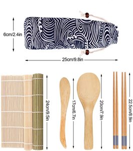 Bambu DIY Sushi Membuat Set Bambu Sushi Rolling Kit Non Tongkat Mesin Pembuat Sushi 2 Pasang Sumpit - Product Image 3
