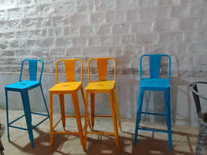 2025 Offre Spéciale haute qualité Antique métal chaise fer cadre salle à manger cuisine Restaurant Bar café jardin maison appartement atelier - Product Image 6