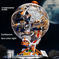 Globe Blocs de Construction en Plastique pour Enfants la Terre Jouet d'Assemblage Éducatif Briques de Construction Série Créative avec Jouets Lumineux