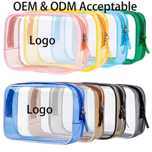 Sac cosmétique transparent en PVC imperméable avec logo personnalisé, fermeture éclair, pochette de voyage transparente pour maquillage, organiseur de toilette - Product Image 5