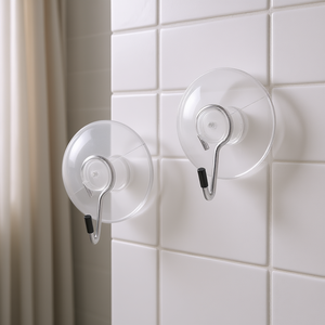 <b>Suction</b> <b>Hook</b> Transparent 2 Pieces Metaltex Strong Adhesive Wall Mount <b>Hooks</b> For <b>Bathroom</b> Kitchen Storage - Product Image 3