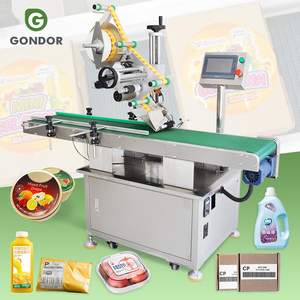 Máquina aplicadora de etiquetas adhesivas para bolsas de basura, etiquetas de página plana, superficies planas, cajas de dibujos animados y tapas de latas - Product Image 1