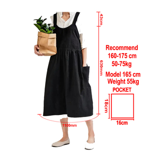 Delantal de <span class=keywords><strong>lino</strong></span> de algodón 100% con espalda cruzada para mujer, delantal de <span class=keywords><strong>lino</strong></span> de algodón japonés nórdico con espalda cruzada para floristería y tienda de flores - Product Image 6