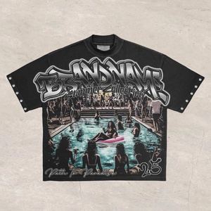 Ensemble de survêtement d'été 2 pièces personnalisable, vintage, écologique, pour homme, décontracté, avec strass, 100 % coton, t-shirt et short, imprimé en usine - Product Image 2