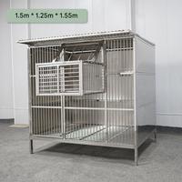 Cage d'élevage de pigeons haut de gamme en acier inoxydable toutes saisons, grande volière métallique avec roues et plateaux extractibles pour pigeons de course